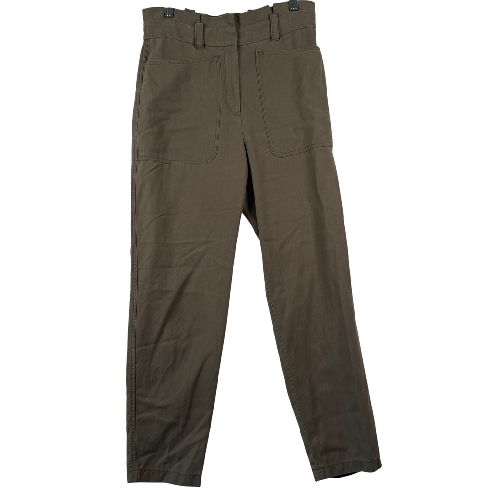Express 4R Utility Pants Olive Green High Rise Tapered Cotton Lyocell Cargo